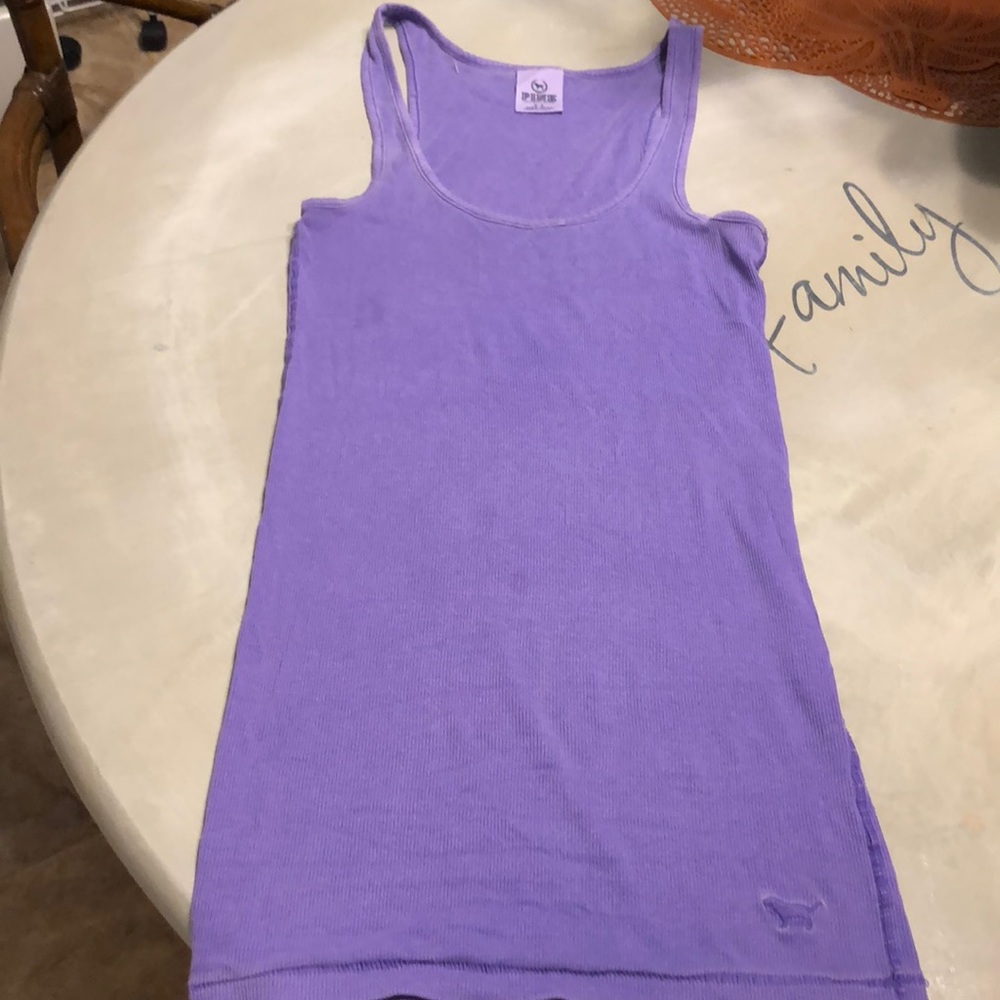 VS Pink purple razor back tank